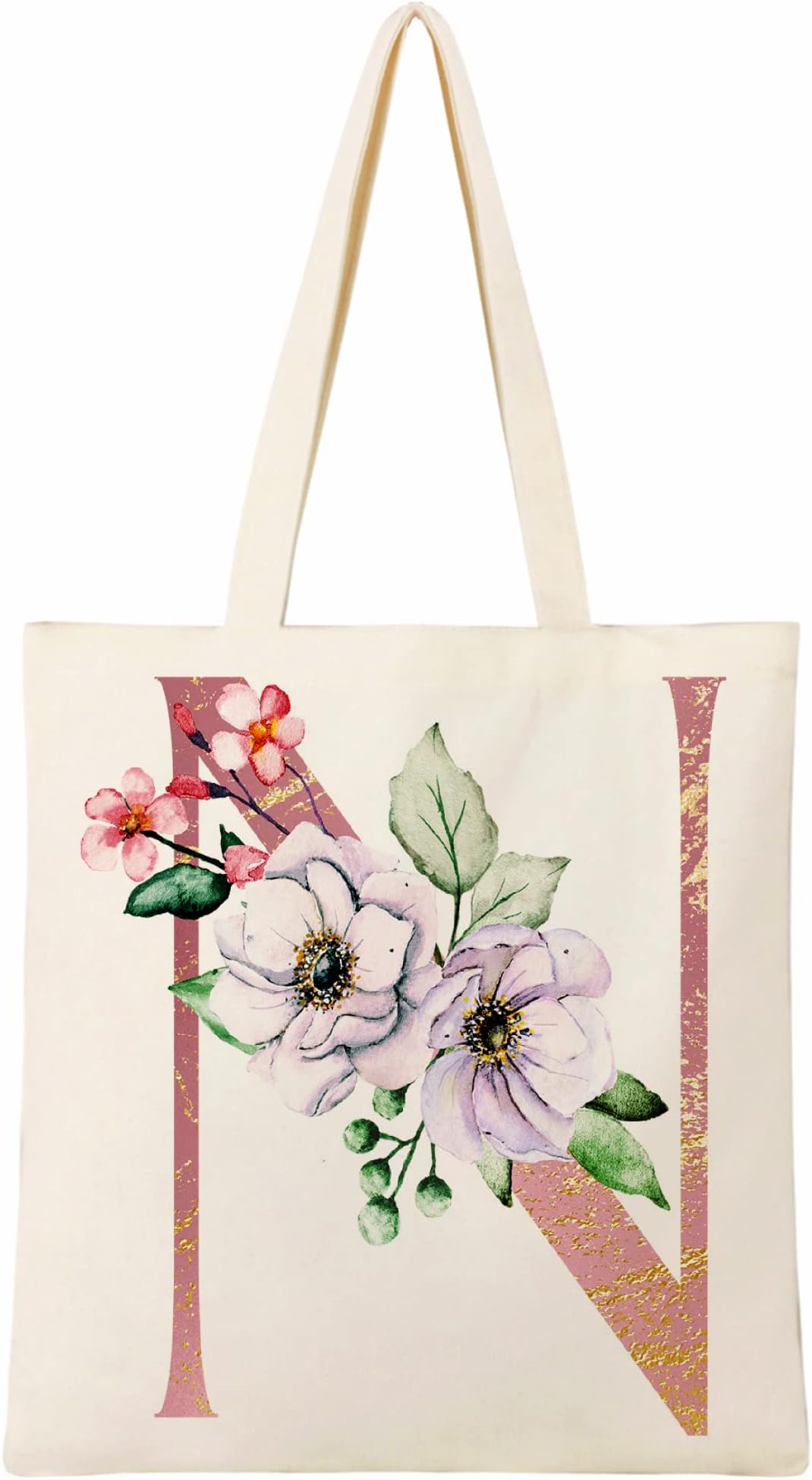 BeeGreen 12 oz Canvas Tote Bag Aesthetic Tote Bag for Women Teacher Shopping Gift Bag for Mother's Day