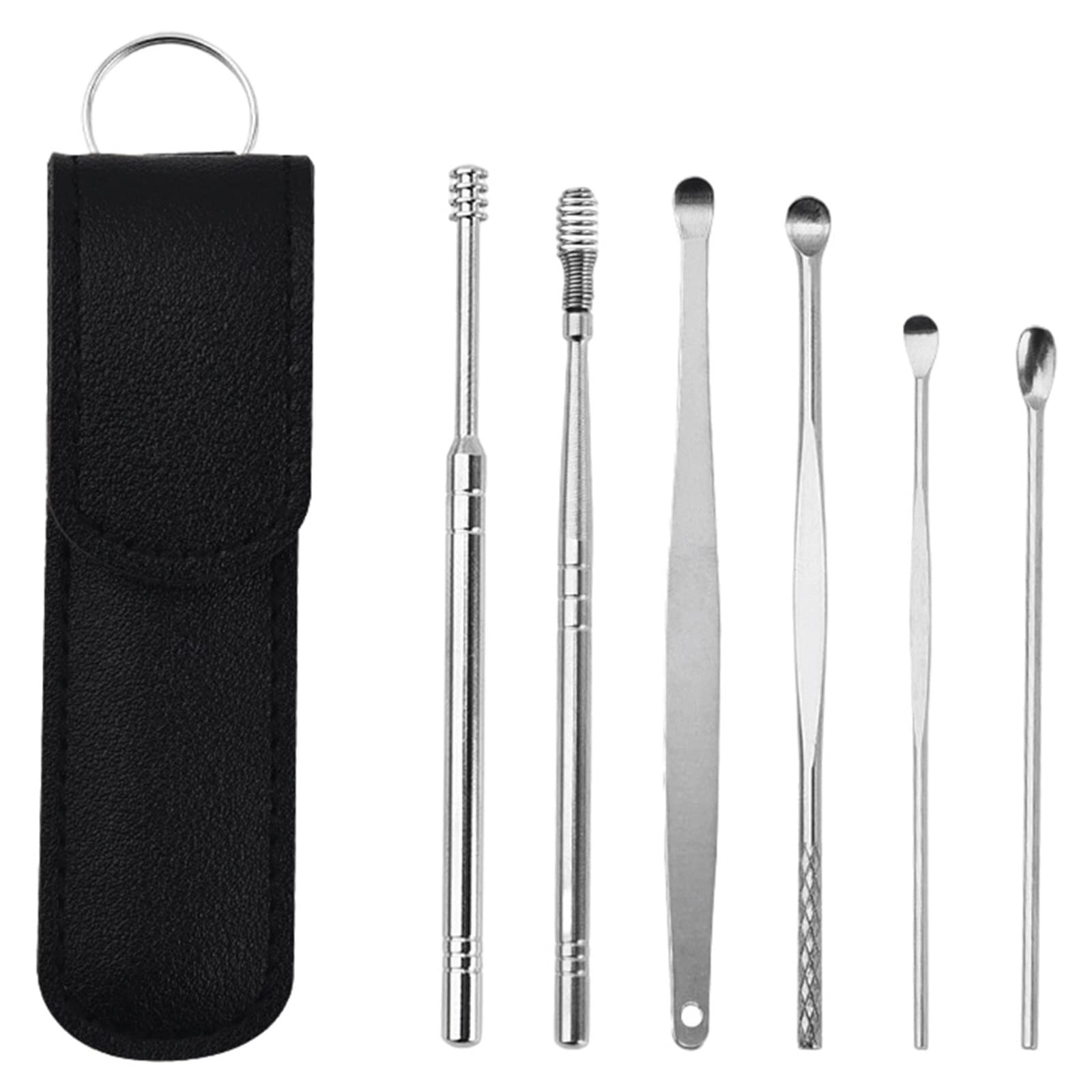 Produits d'élimination du cérumen Nettoyeur d'oreille Outil d'élimination du cérumen Curette en Acier Inoxydable Cure-Oreille Nettoyage des