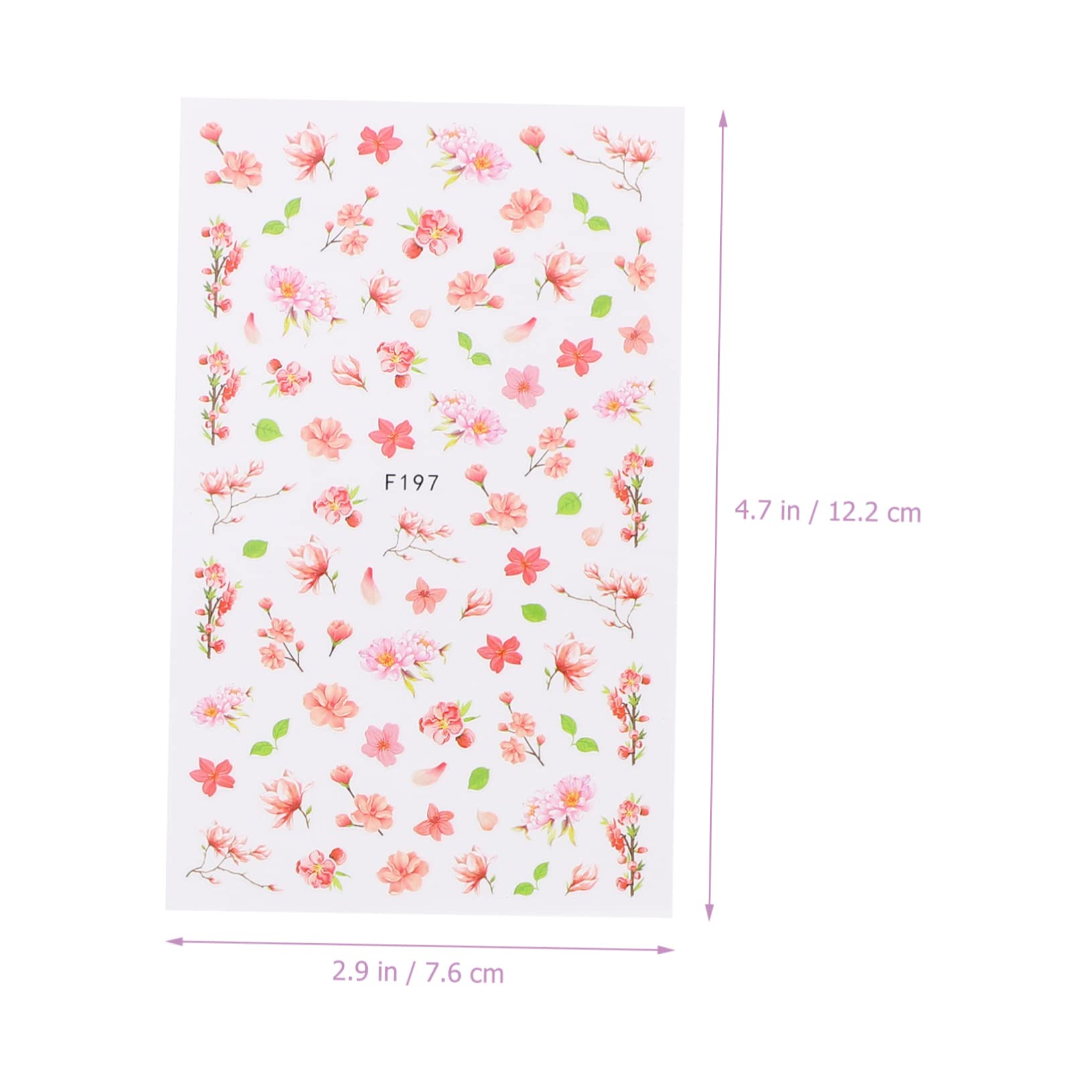 FOMIYES 5 Juegos De Pegatinas De Flores Para Uñas Calcomanías 3d Para Uñas Variedad De Estilos No Irritantes Kit De Decoración De Uñas Para Mujeres Y Niñas 8 Hojas X 5