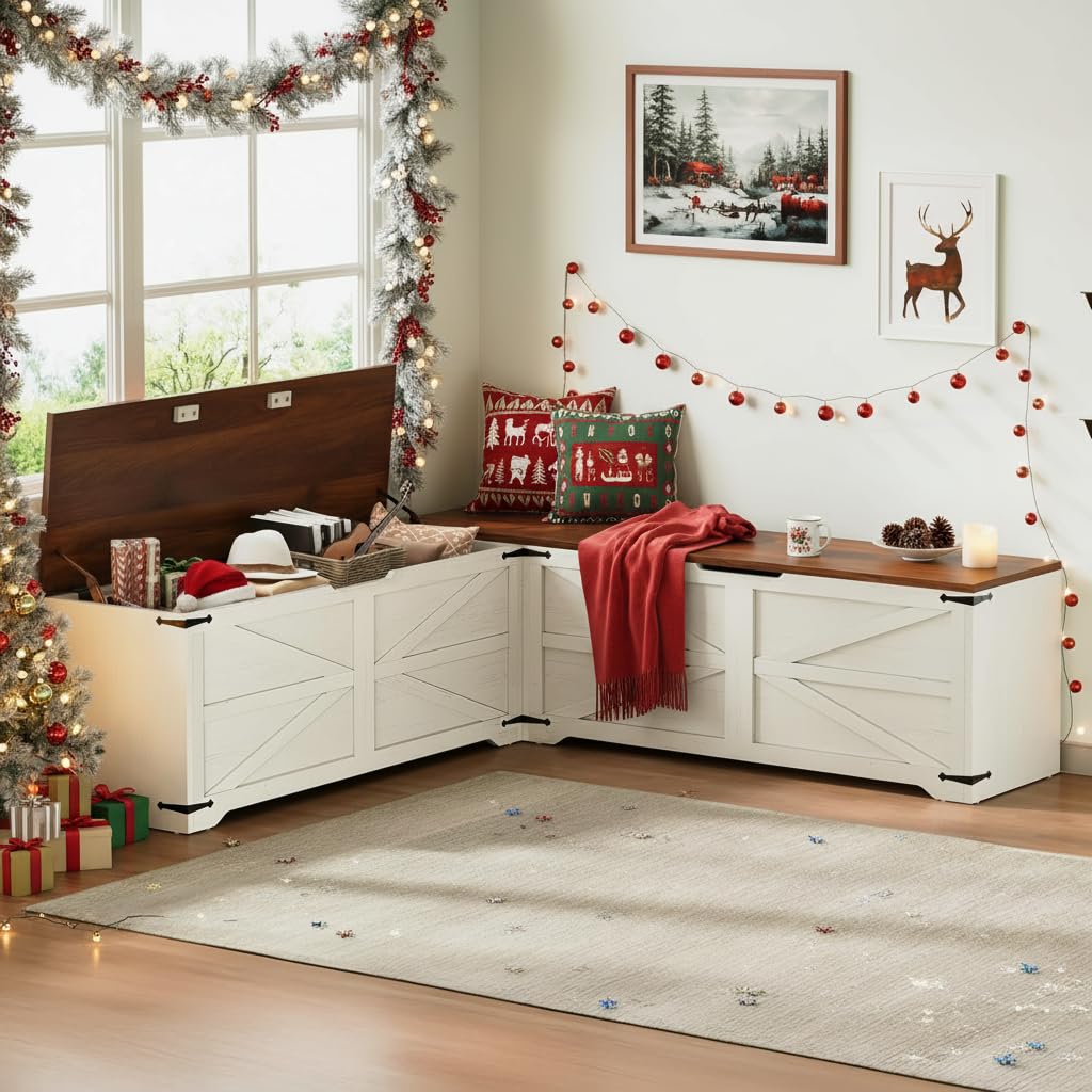 L-Shaped Storage Bench