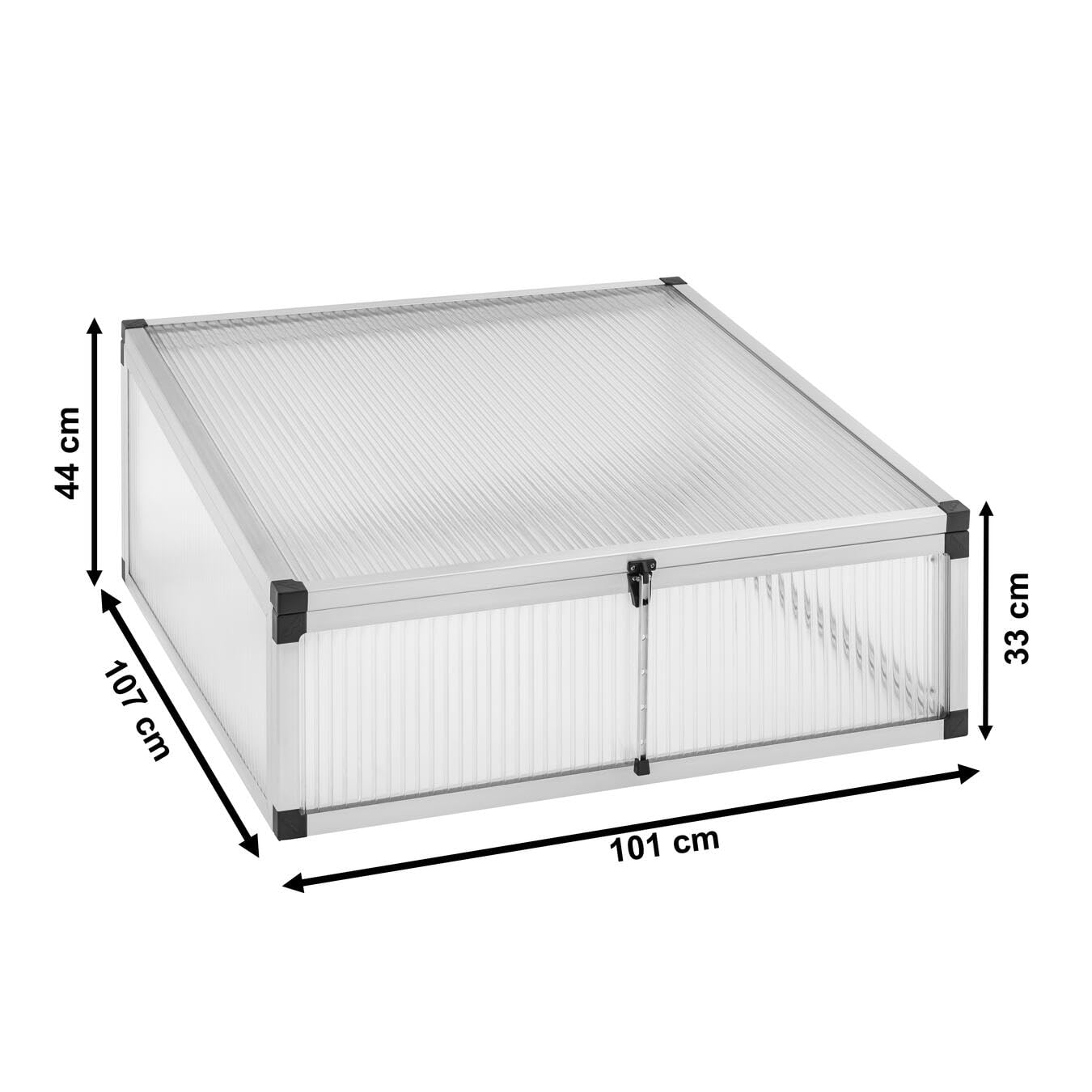 Beckmann FTHP Frühbeet Typ Allgäu Modell FTH – Extrem Stabil: Hagelfeste 16mm Platten – Made in Germany – UV-Schutz—Premium Aluminium Mini-Gewächshaus – 101x107 cm