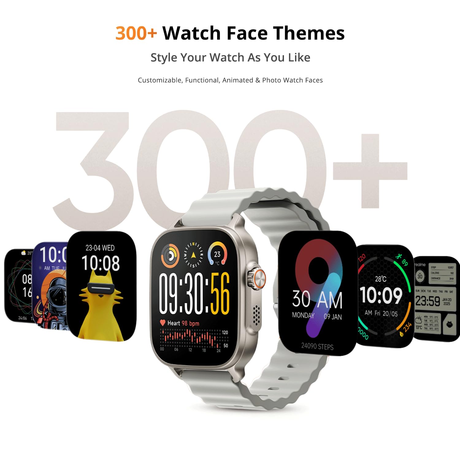 realme Watch 5, Pantalla AMOLED de 5 cm (1,97 Pulgadas), Resistencia al Agua y al Polvo IP68, Interfaz de Usuario con diseño Superior, Negro