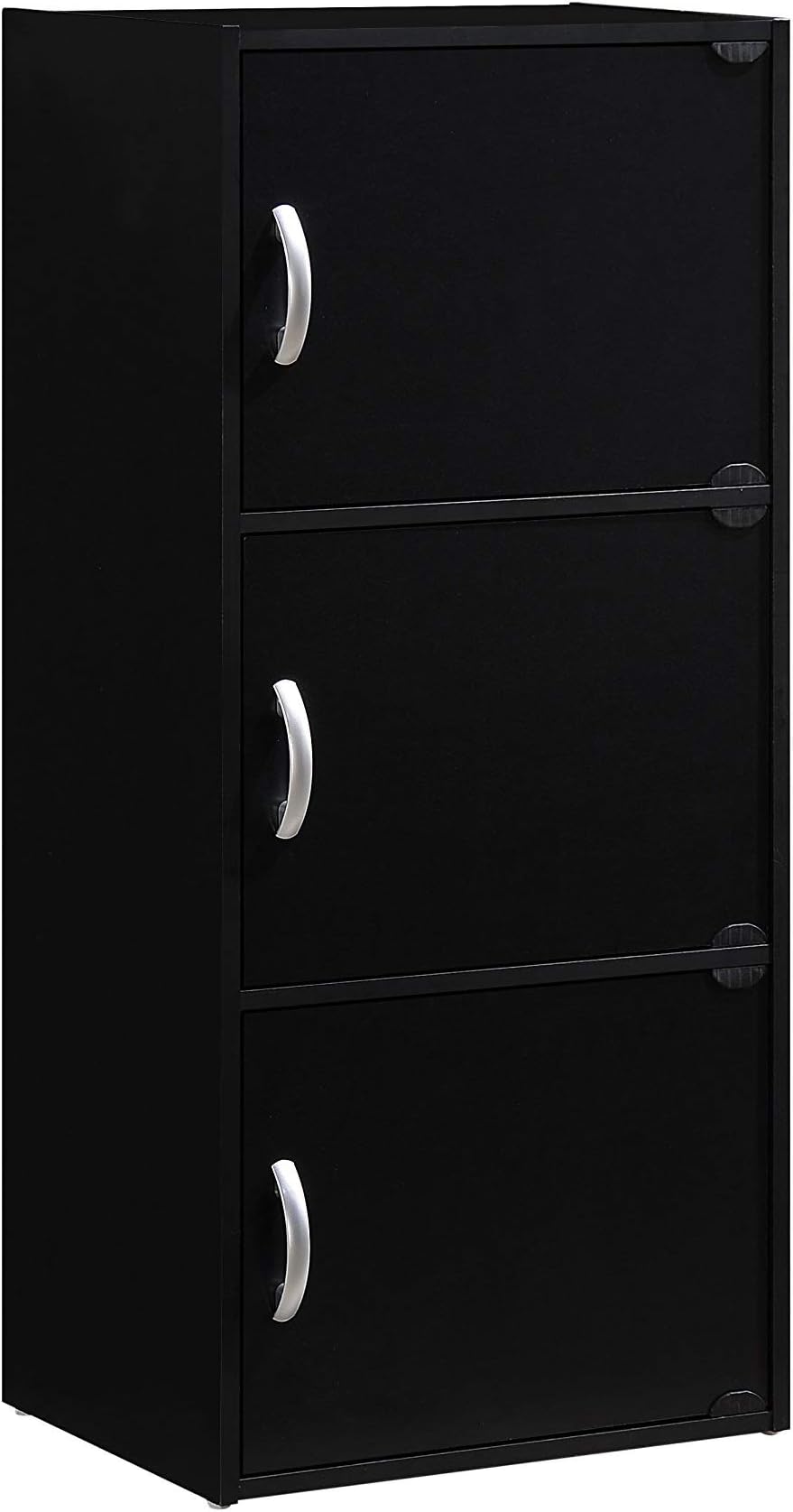 IMPORT 3-Shelf Bookcase Cabinet, Black