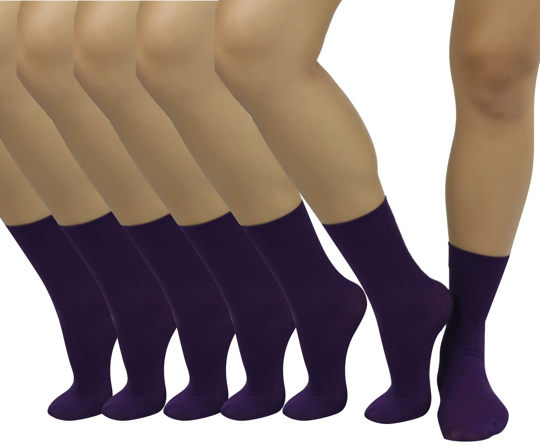 ToBeInStyle Womens Pack of 6 Trouser Solid Print Anklet Socks