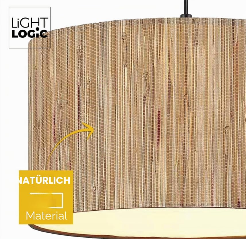 Pendellampe für Wohnzimmer - Hängelampe Höhenverstellbar für E27 LED Leuchtmittel - Moderne Pendelleuchte, Innenbeleuchtung für Küche Schlafzimmer