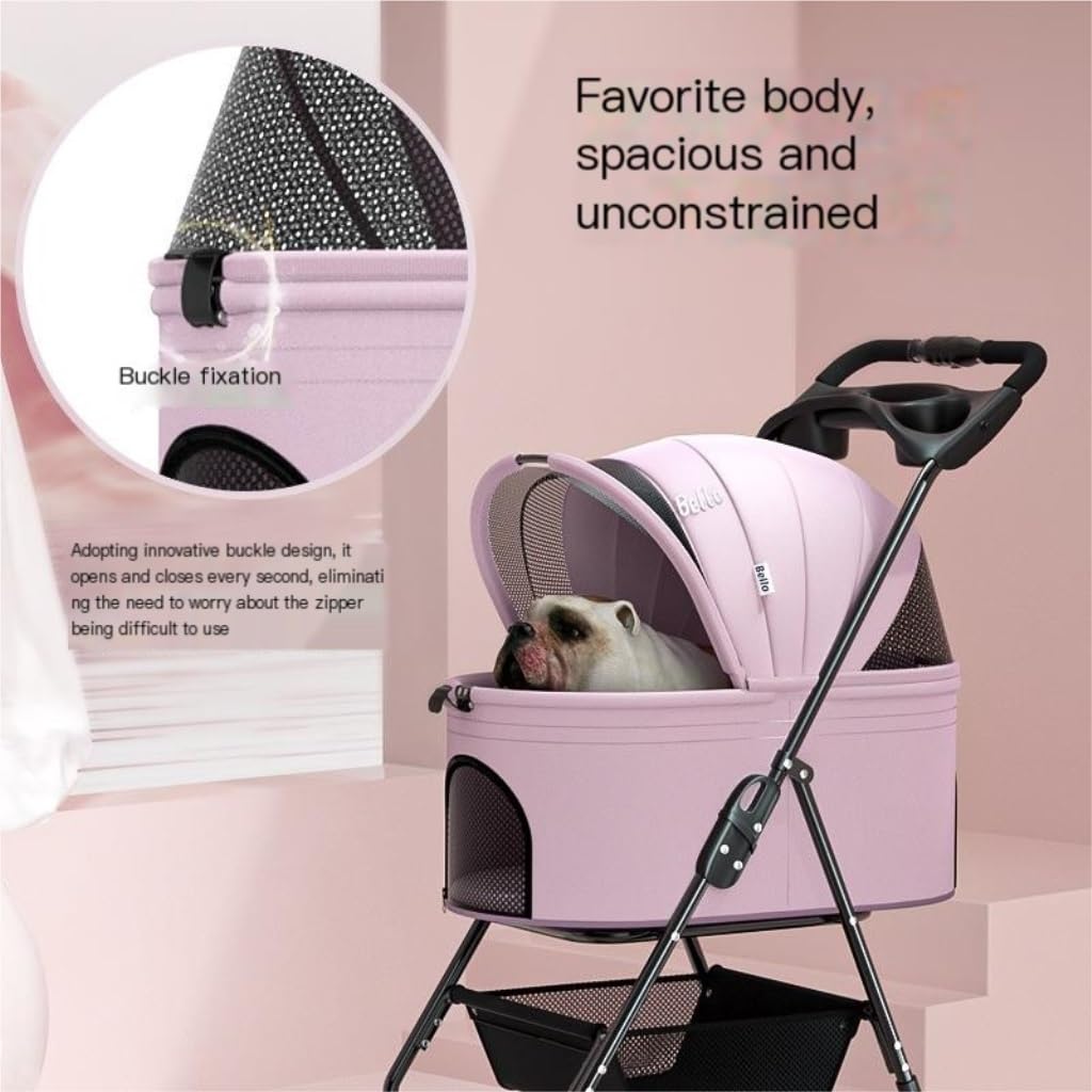 Passeggino per animali domestici, borsa separata universale per animali domestici, passeggino universale pieghevole da viaggio per cani (nero)