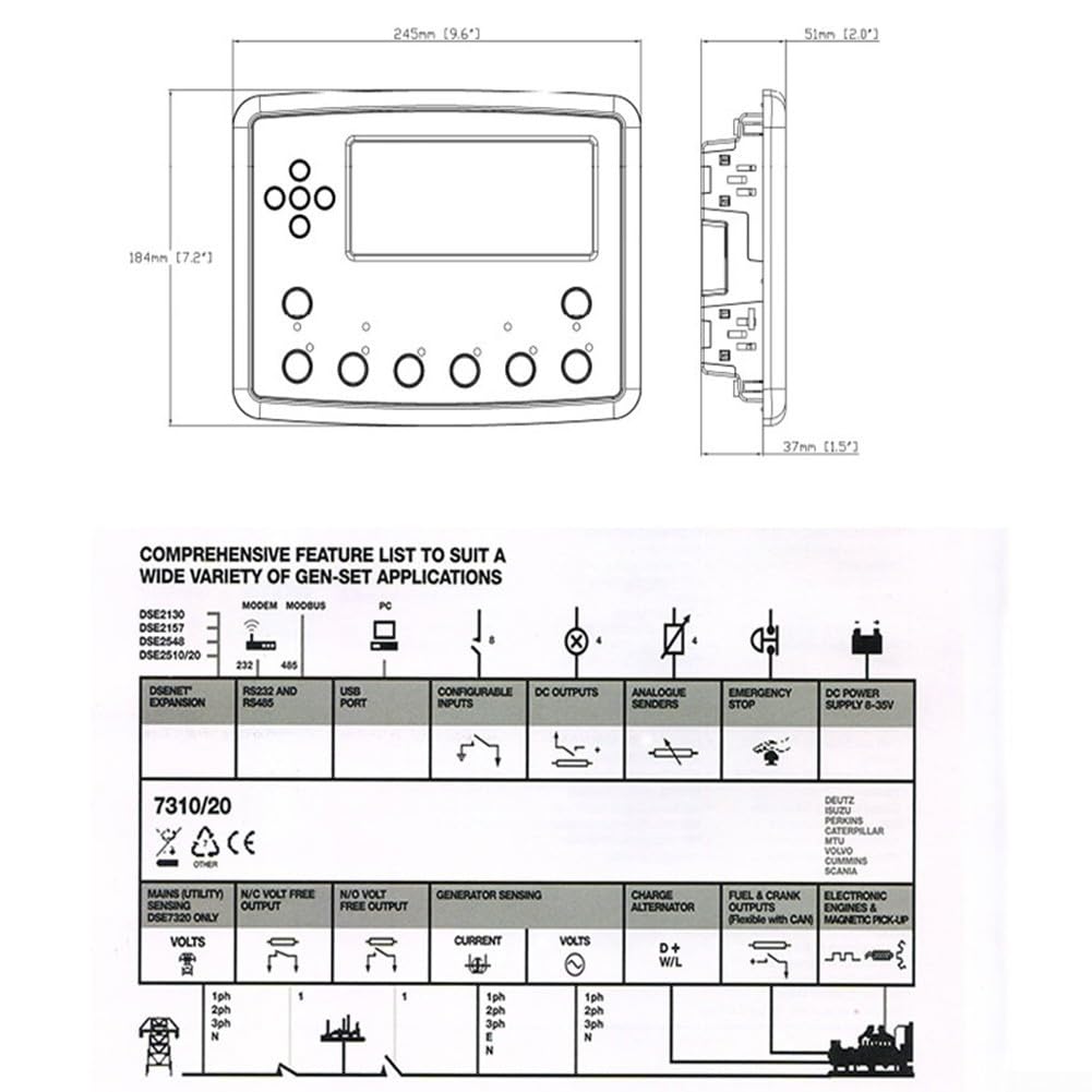 Panel de control del generador diesel DGS6120U con tres funciones remotas Control remoto Control remoto y comunicación remota