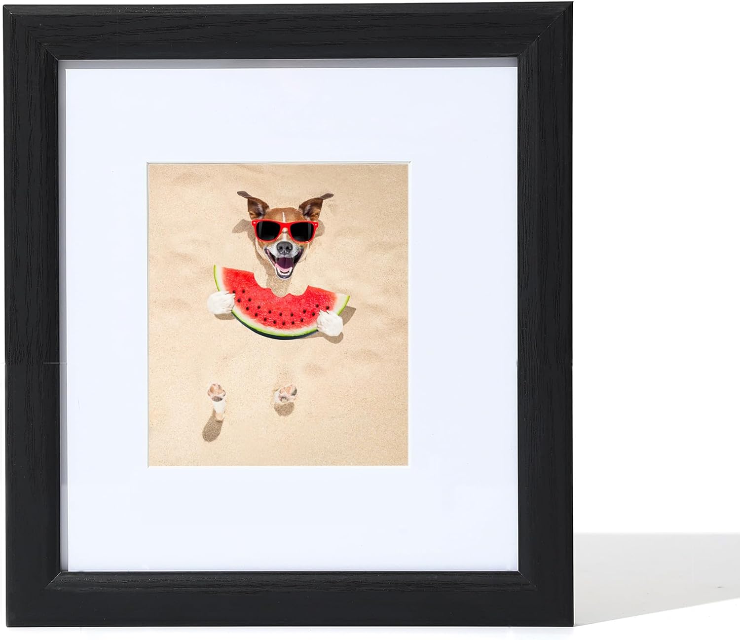 8x8 Picture Frame Black Woodgrain,8"x8" Oak Wood Frames Mat to 4"x4"Photo,Square 8 x 8 Studio Gallery Frame with Real Glass,Rustic Wooden 8x8 Photo Frame for Wall & Tabletop for Home Decor Gifts Black Woodgrain 8x8in