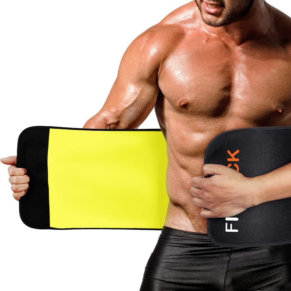 FIT PICK Sweat Belt, Stomach Belt for Women and Men Non-Tearable, Sauna Belt Waist Trainer, Sweat Belt for Men and Women Black
