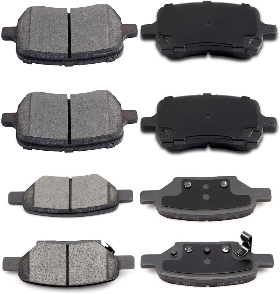 ECCPP D1033-7937 D1160-8270 Front & Rear Ceramic Disc Brake Pad Set Fit For Chevrolet Cobalt 2008,For Chevrolet For Malibu 2004-2012,For Pontiac G5 2007-2009,For Pontiac G6 2006-2010