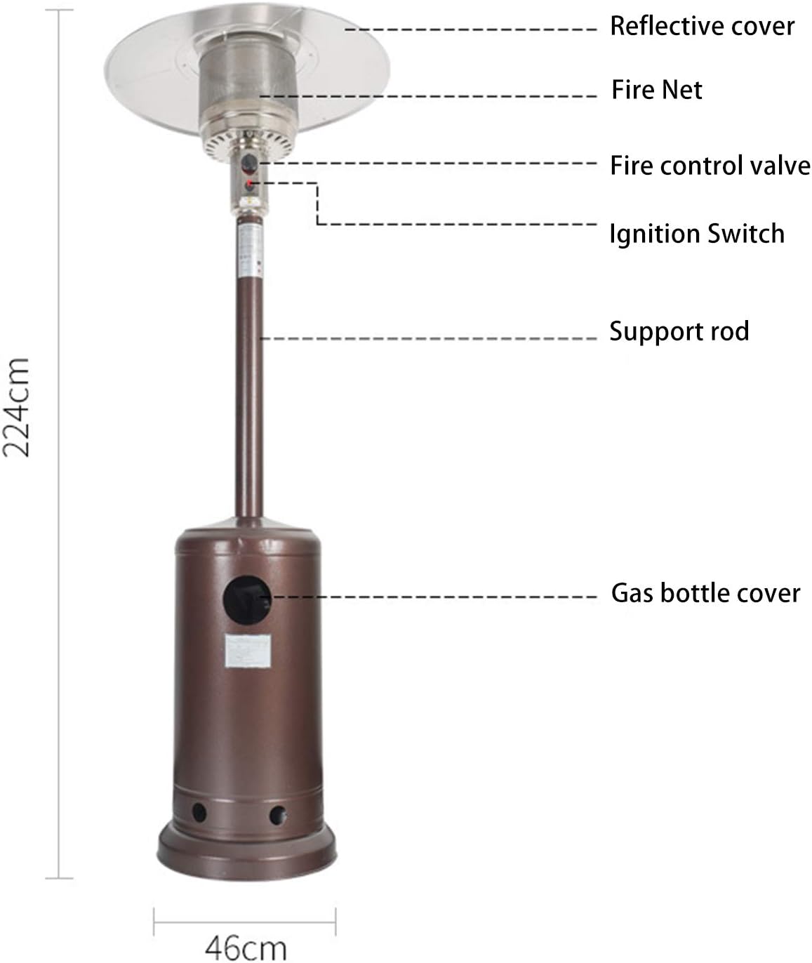 AIZYR Outdoor BBQ Grill Gas Patio Heater - Garden Camping Stove Heater with Tilt Switch Safety Easy to Install/Easy Control
