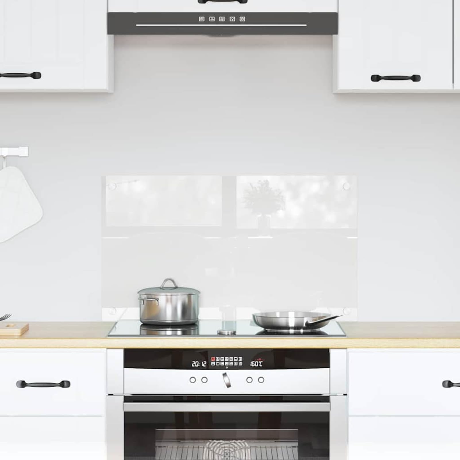 Gecheer Schienale da Cucina in Vetro temperato, Resistente al Calore e Durevole, 70 x 40 cm, Trasparente, per cucine Moderne