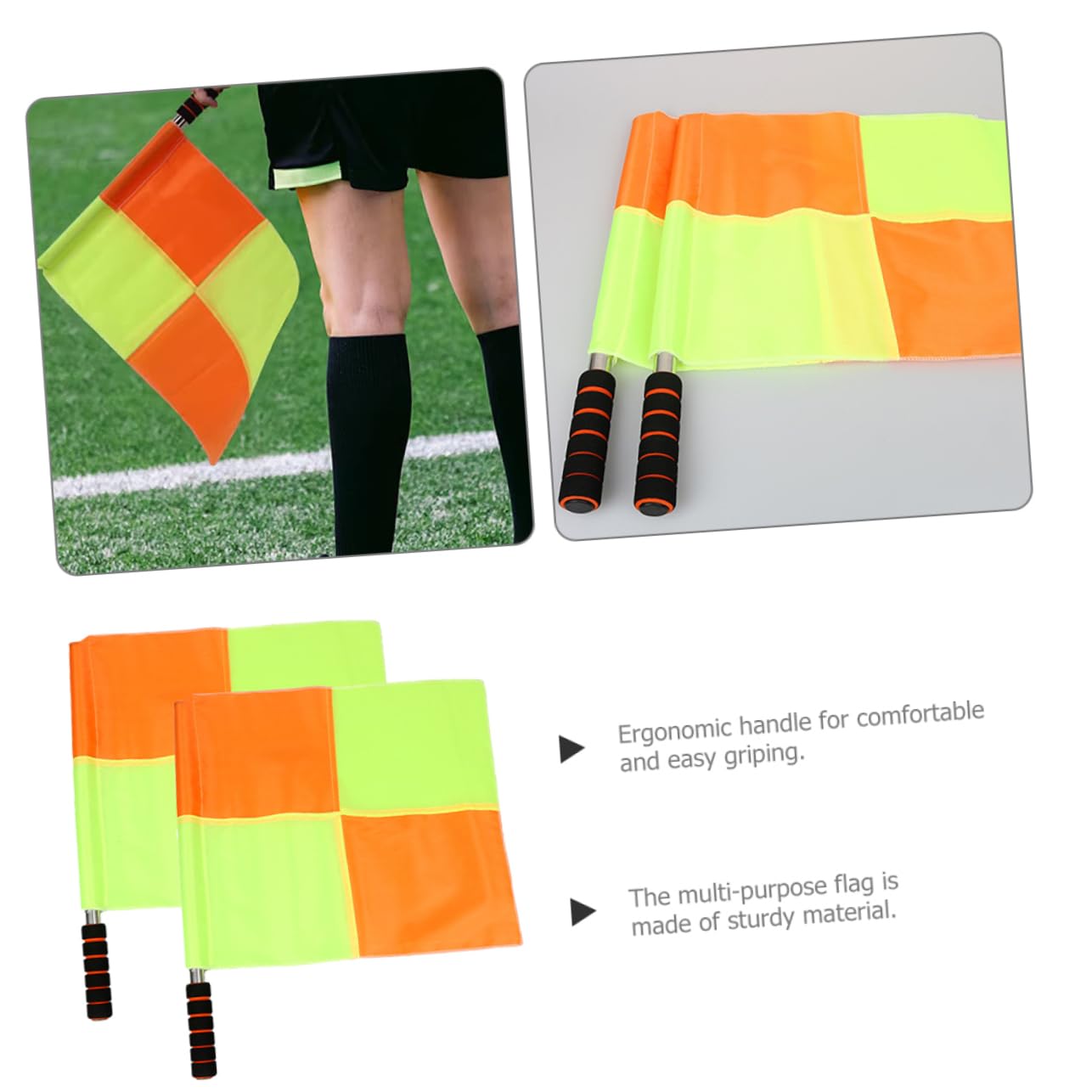 Kisangel 5 Set Bandiere Giudice Per Calcio E Hockey Accessorio Per Sportivi E Segnalazione Visibilità E Resistente Include Trasporto 2 Pezzi*5