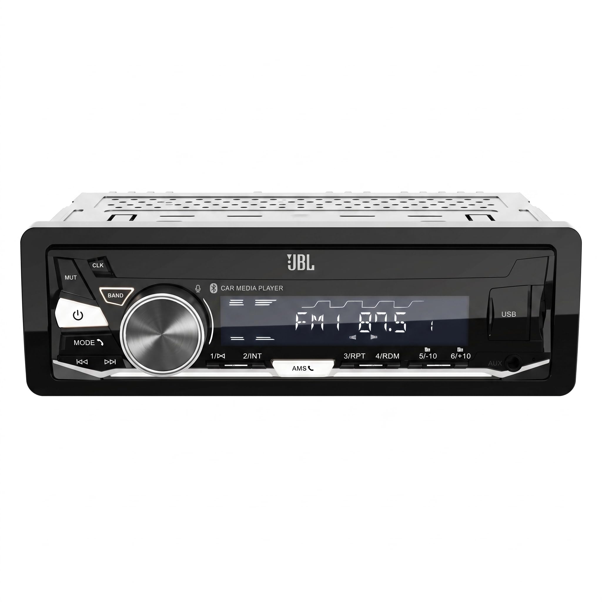 JBL Celebrity 350 Autoradio 1 DIN Bluetooth USB AUX AM FM RDS per Auto | Potenza max 4x50W, Bluetooth 6.0, sintonizzatore AM FM RDS, uscita RCA 6 canali 4V, 20Hz-20kHz, misure 178x50x87mm, microfono