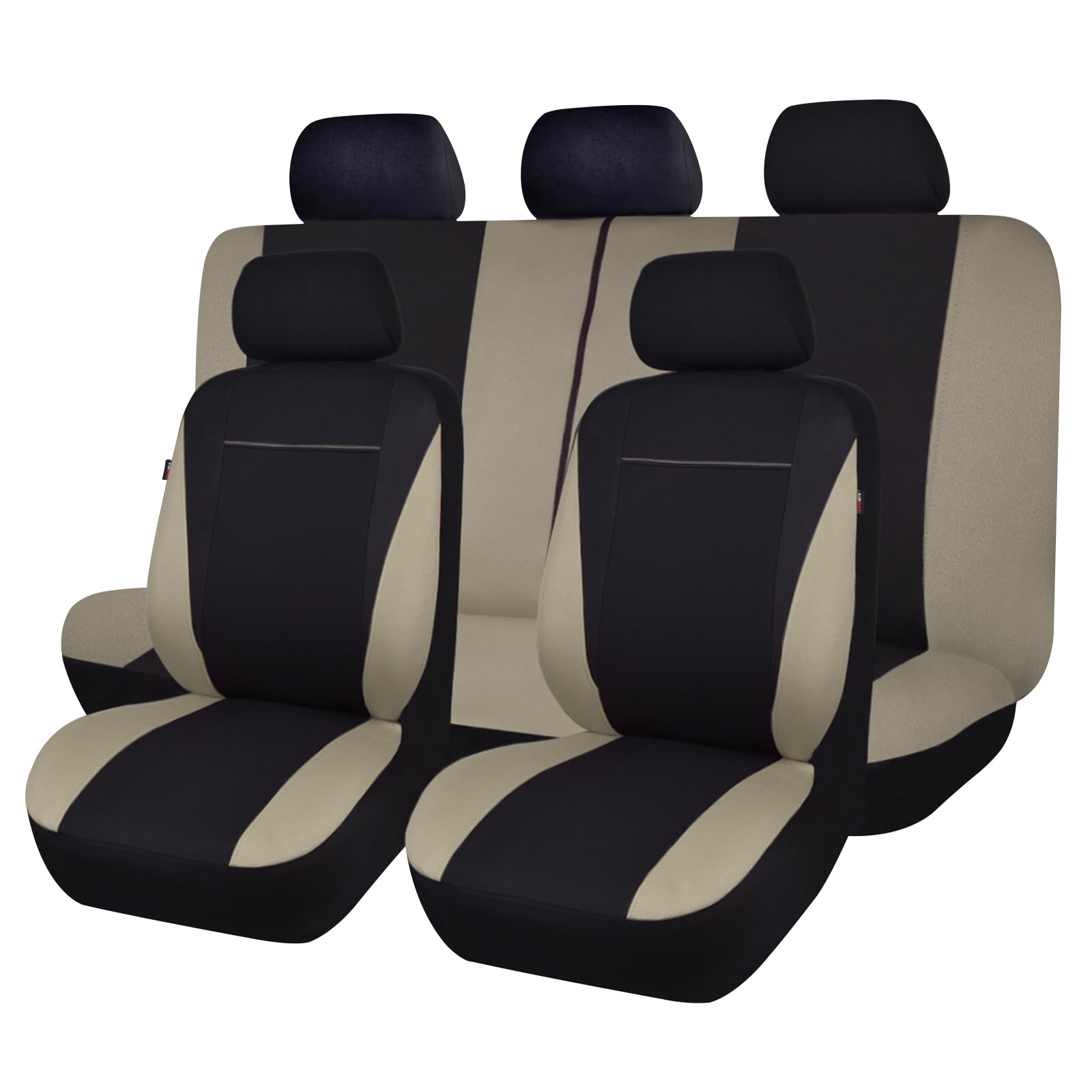 Flying Banner Maille Housses de siège de Voiture Ensemble Complet Universal Fit Airbag Compatible Protecteur (Beige)