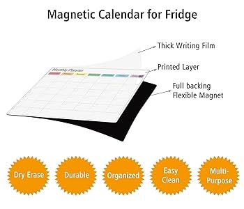 【週末Sale】emma electronic ReezaFRATzitz2 Amazon.com : ZazzyKid Magnetic Dry Erase Calendar for Fridge
