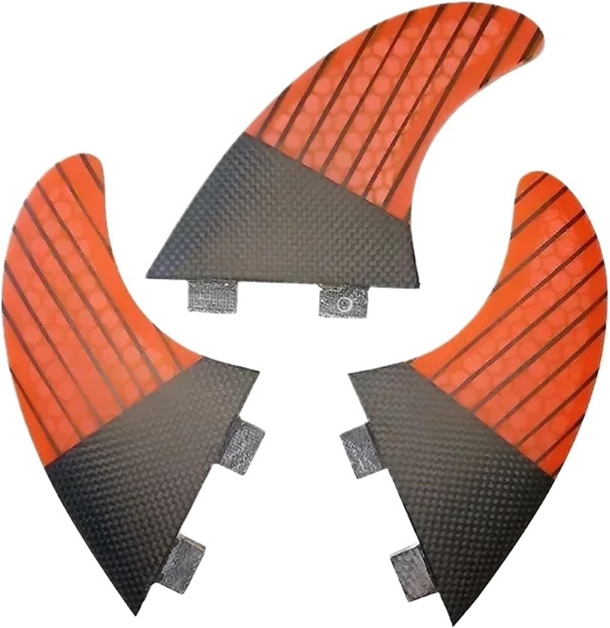 FCS FINS Surfboard Fins Twin Tri Fin A Set G5 Size Fiberglass Core with Carbon M Size Quilhas Surf Fin(Red)