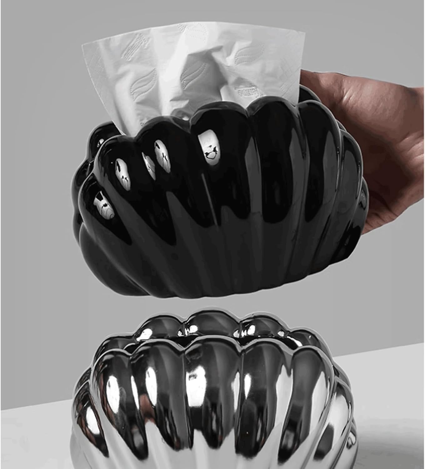 Uchwyt na chusteczki, Ceramiczna osłona na pudełko chusteczki wielokolorowa(Black)