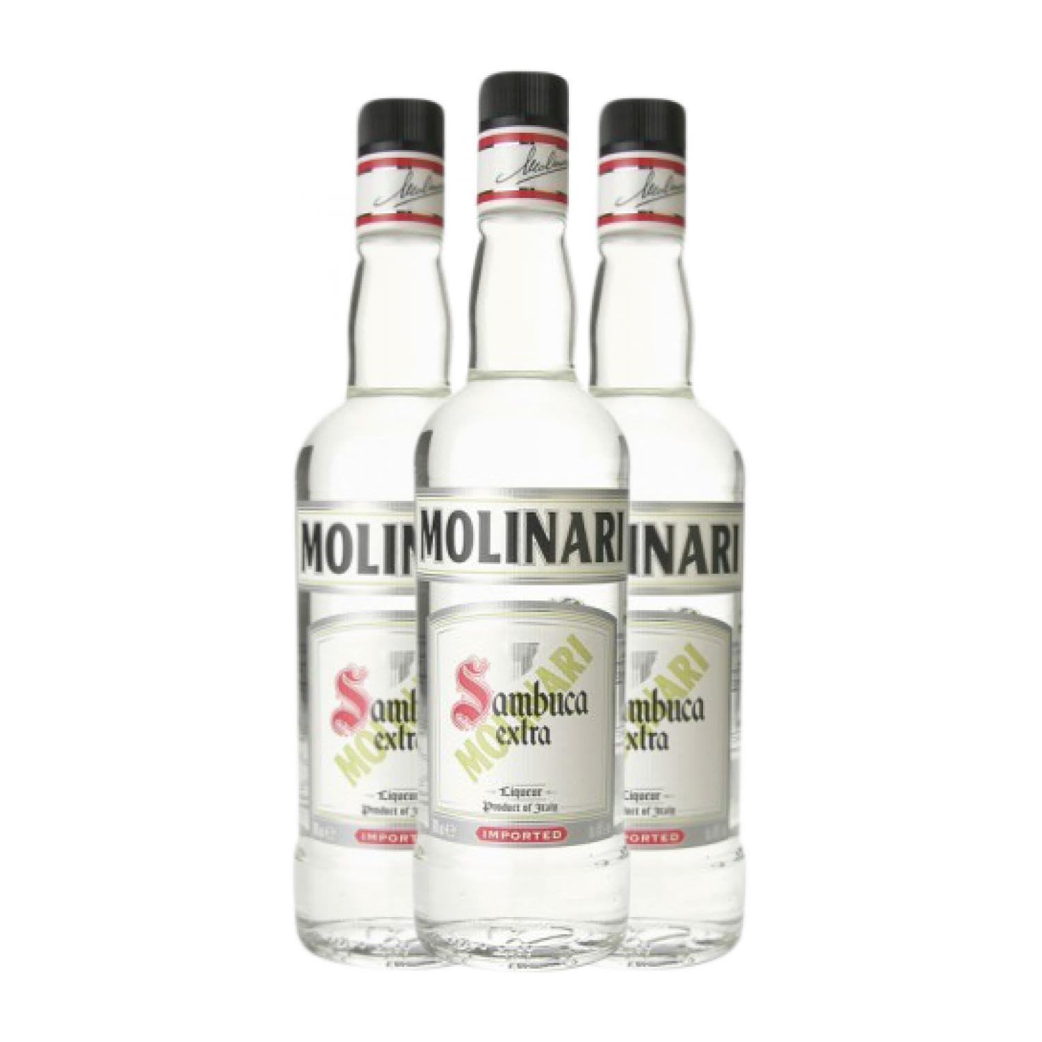 Licores Molinari Sambuca Extra 70 cl (Caja de 3 Botellas de 70 cl)