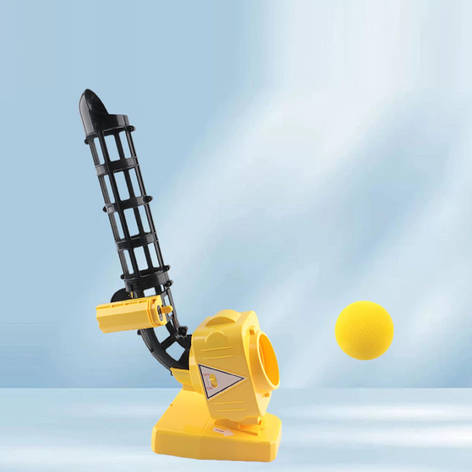 Auto-Baseball-Tennis-Pitcher, 2-in-1 Tragbares Pitching-Maschinen-Set für, Anfänger, Indoor-Outdoor-Sportspiel (Gelb)