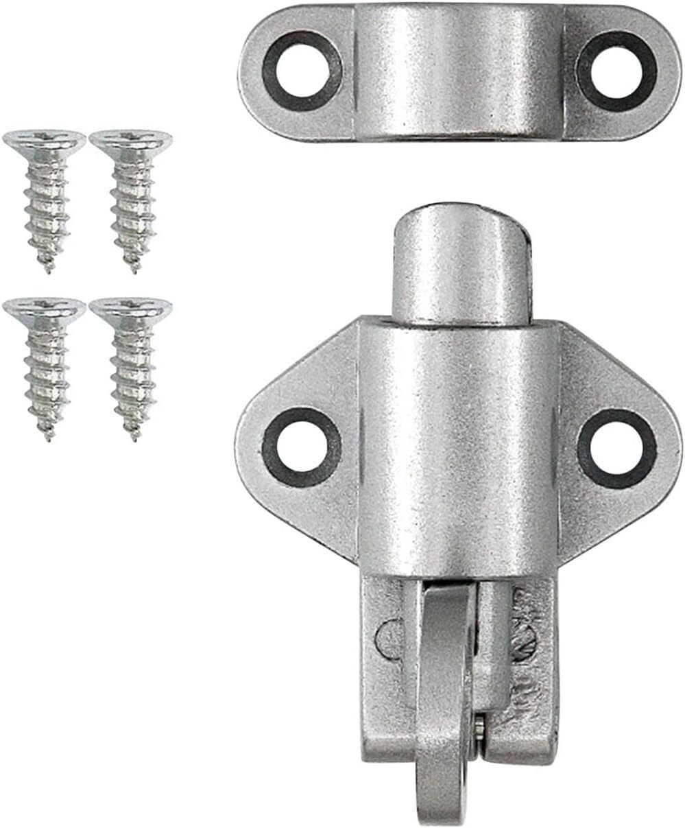 Mkauyycb Silver Door Bolt, Door Bolts, 1 Pull-Ring Spring-Loaded Door Latches(Silver)