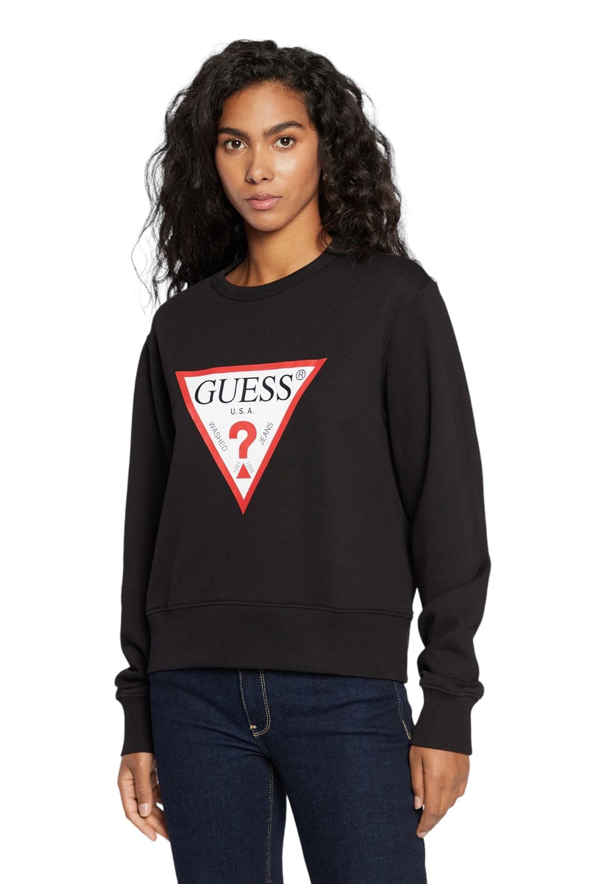 Guess Women's Jblk Jet Black A996. Cn Original Fleece Sweatshirt, Jet Black A996, Extra Small
