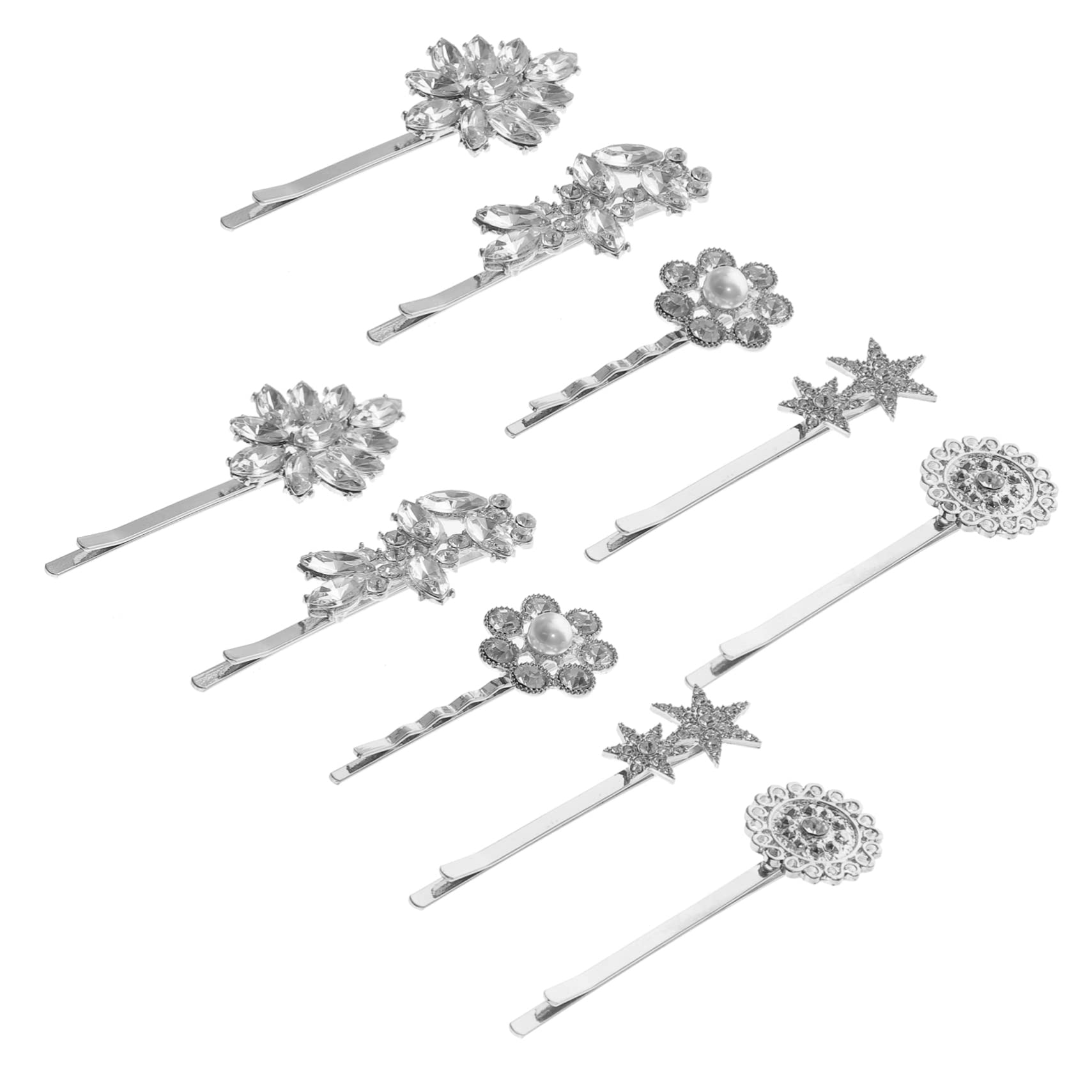 Didiseaon 30 Piezas chamarra slot con tachuelas de rombos joyas para el cabello para mujeres tocado de de imitación para mujer pinza para el cabello de boda pasador pequeño