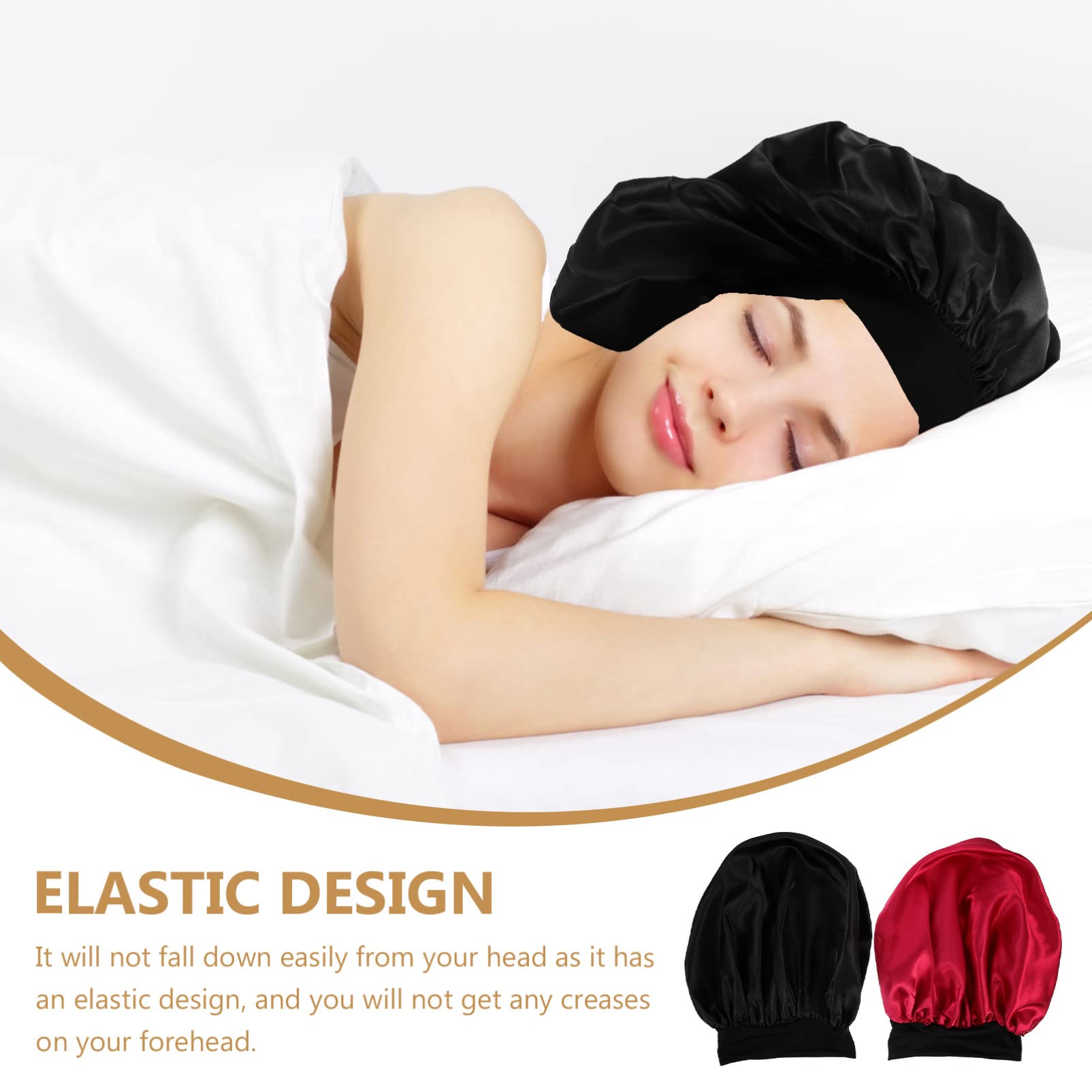 minkissy 4 piezas de sombrero elástico de seda de borde ancho, bandanas de satén para mujer, cubierta de cabeza, gorra de salón, sombrero de estilo simple, capó decorativo para el cabello para mujeres