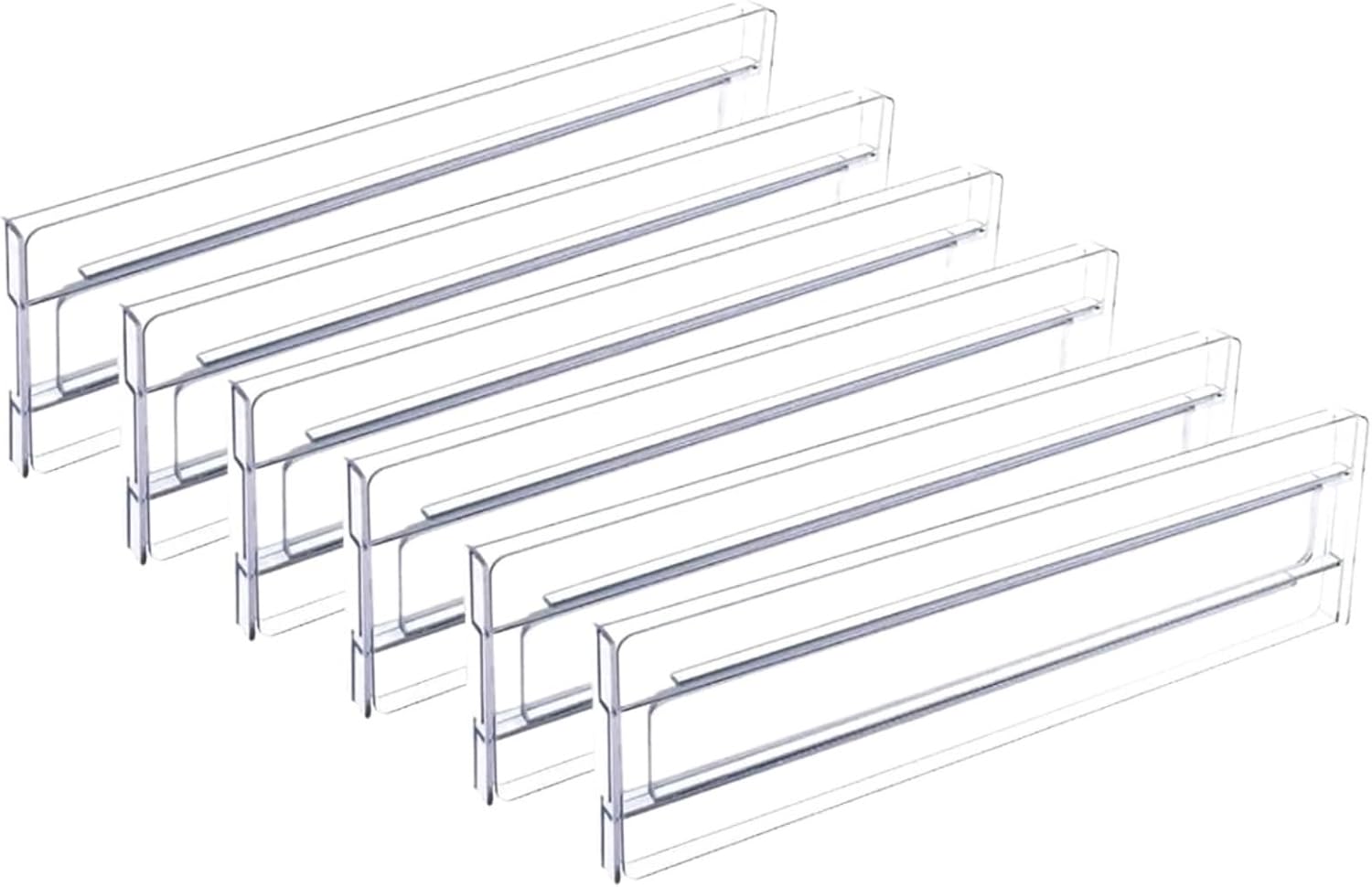 6Pcs Transparent Drawer Divider Adjustable Expandable Suable For Clothing Kitchen Utensils And Office For Clothes