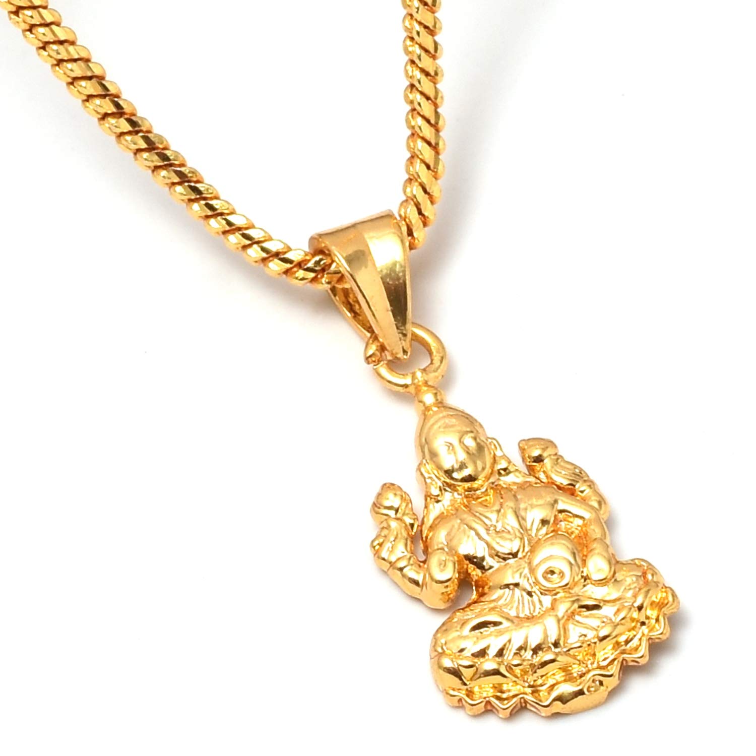jewar mandi JewarHaat Pendant Maa Lakshmi Dhandevi Locket Gold Plated Chain Daily Use Jewelry for Men Women, Boys Girls, Unisex-picture-44