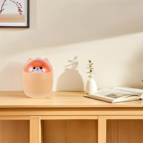 Miniatura 5 de Mini basurero de 6.29 pulgadas para encimera, pequeño cubo de basura de plástico con tapa oscilante para cocina, dormitorio, baño, automóvil,