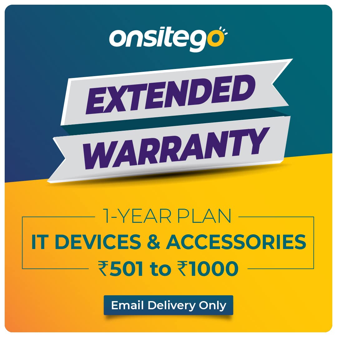 Sponsored Ad - ONSITEGO 1 Year Extended Warranty For It Devices & Accessories From Rs. 501-1000 (Email Delivery - No Physical Kit), Multicolor