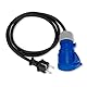 REV Caravan Adapter, Schutzkontaktstecker und CEE-Kupplung IP44. 1,5m 3500W, schwarz