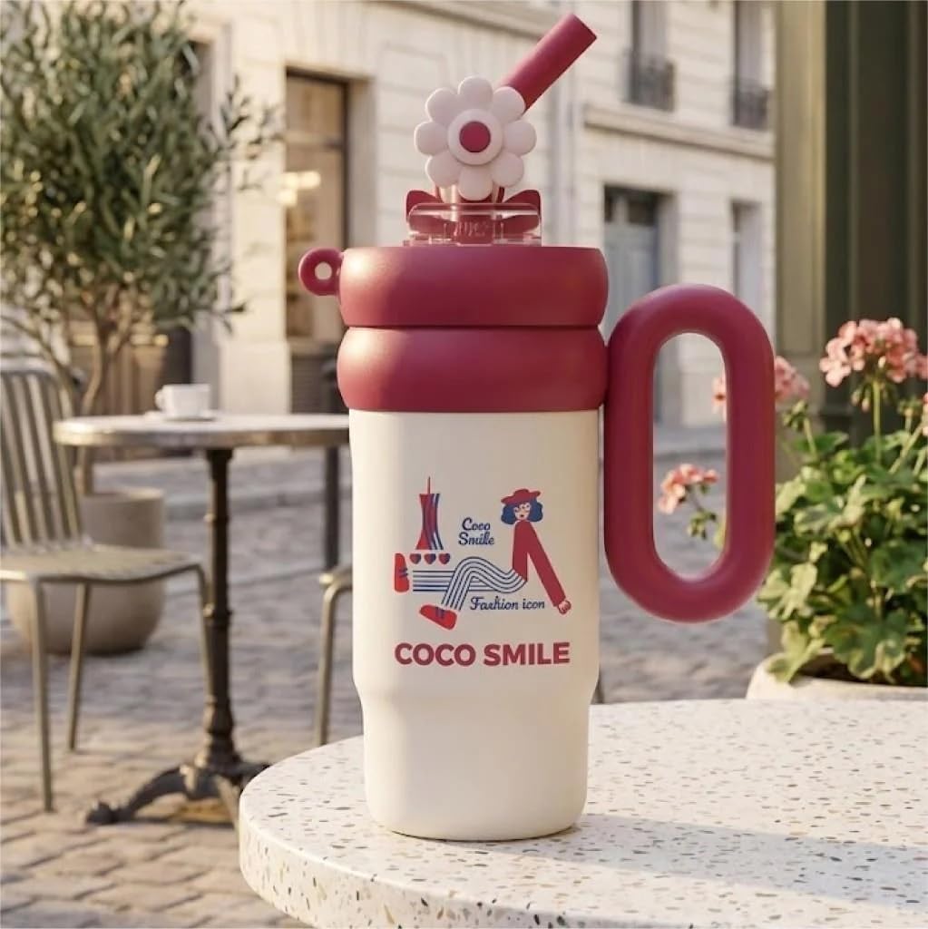 Vagonlife 760 ml Çelik Termos - Cocosmile 760 ml Vakumlu Paslanmaz Çelik Termos (Kırmızı)