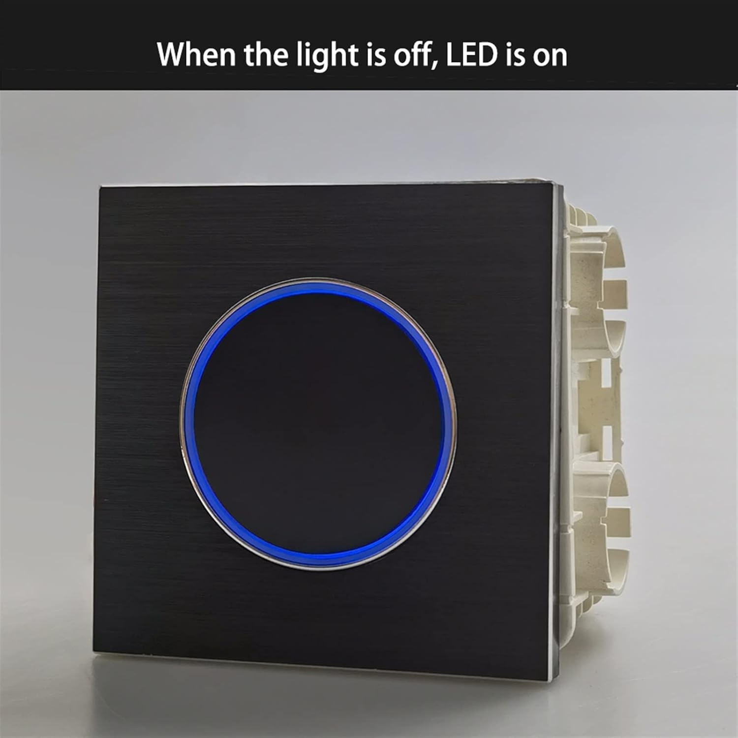 Wall Light Switch LED Round Button Push-Return 1 2 3 4 Gang 86 * 86mm Matt Brushed Aluminum Panel 2 Way Silver Black Gold Brown (Color : Gold 3 Gang, Size : 2 Way)