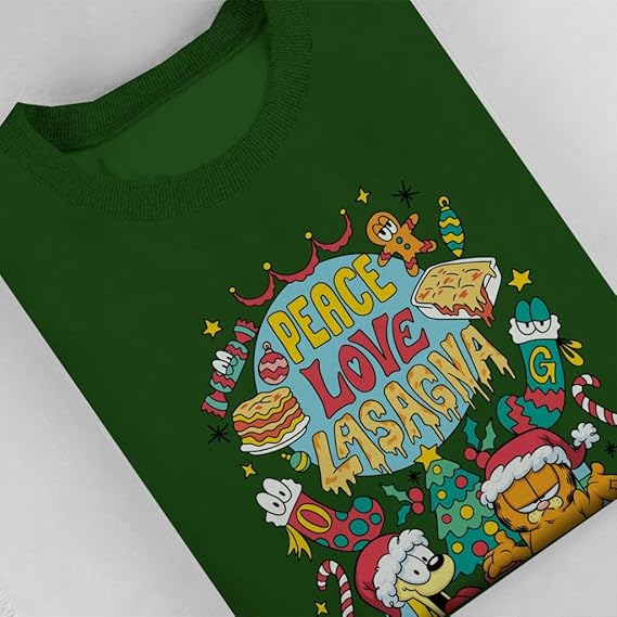 All Every Garfield Children's Christmas Peace Love Lasagna Hooded