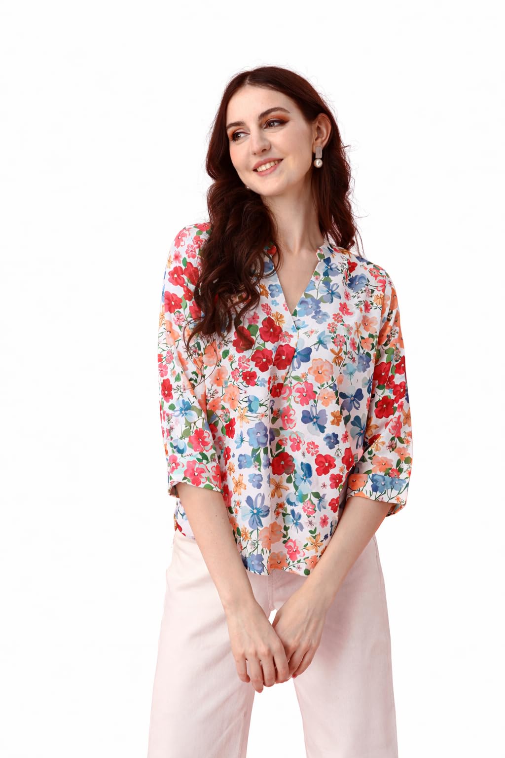 mirana Women Printed Blue Pink Yellow Purple Multicolor top Tailored for Breezy Cheeky Styles-picture-11