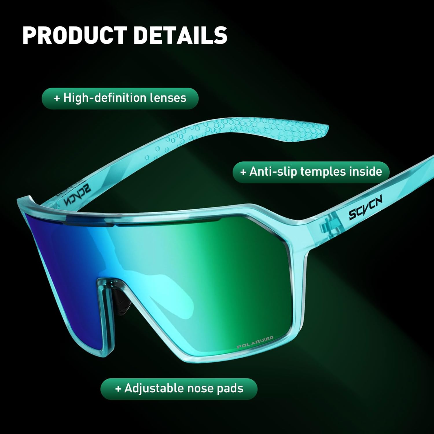 SCVCN Photochromic Cycling Glasses Sports Sunglasses Men Women Clear Bicycle MTB UV400 Protection Running Mountain Bike Baseball Biking Goggles Riding BMX Fishing Riding Golf Driving Softball 09