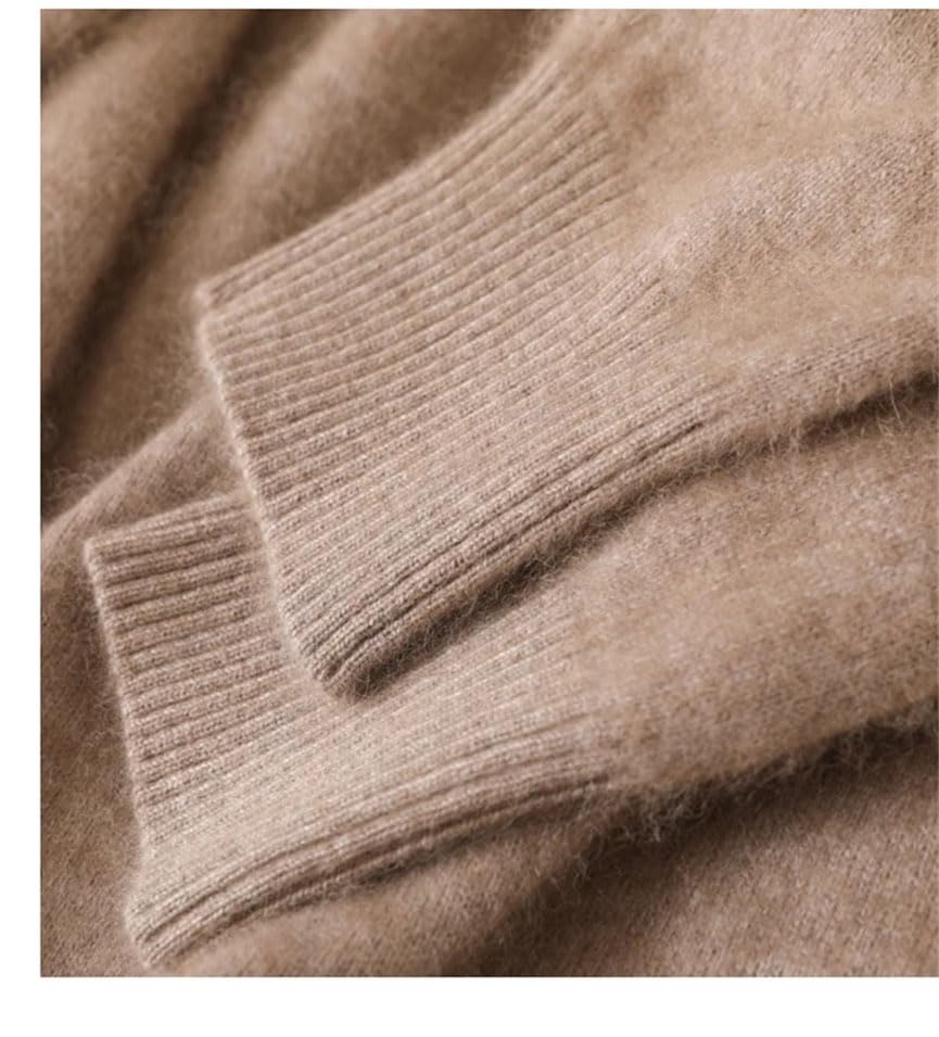 Men's Sweater V-Neck Pullover Cashmere Knitted Sweater Solid Long-Sleeved Jumpers Top Mint EN8 L4