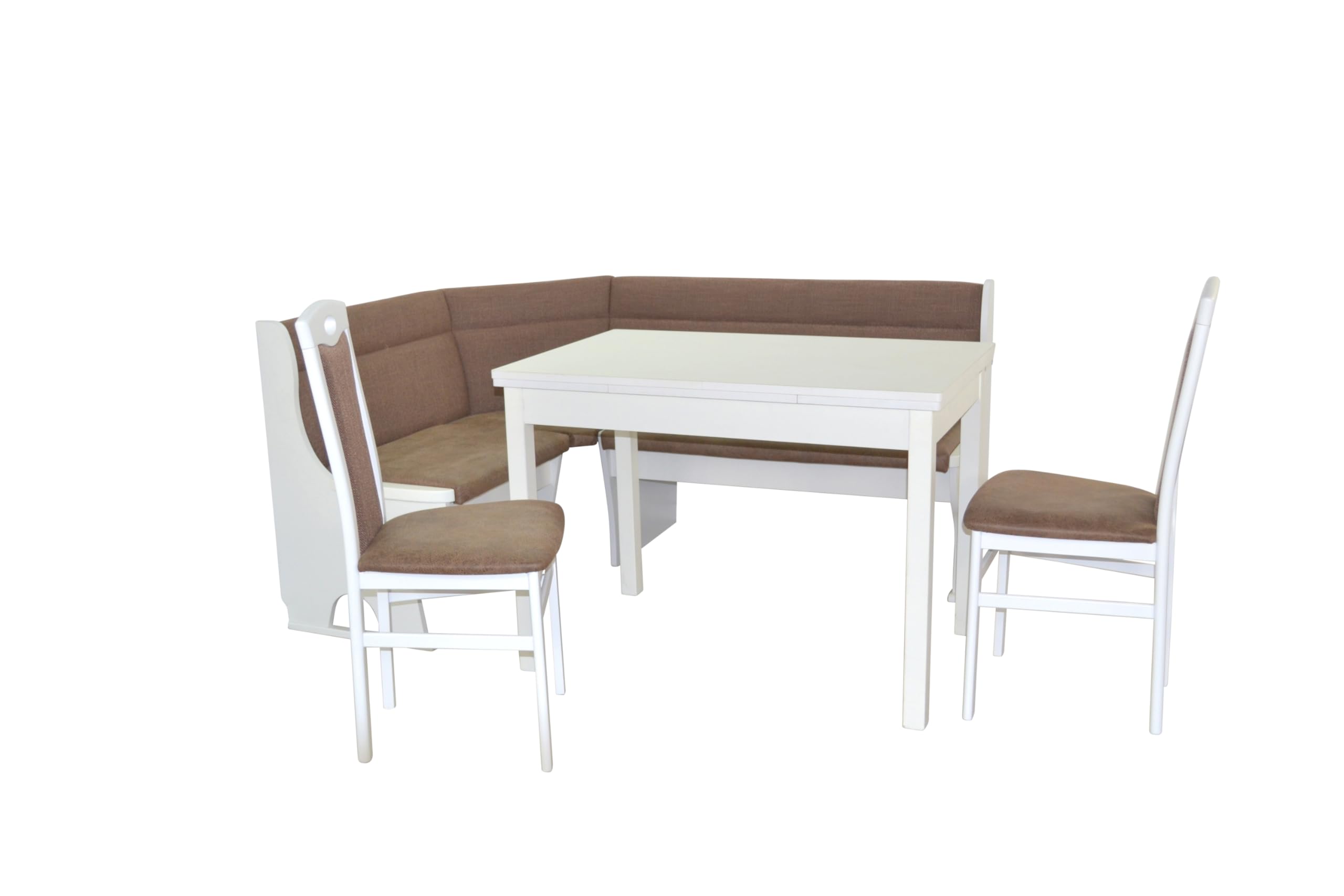 Eckbankgruppe (4teilig) Caro II weiß/braun