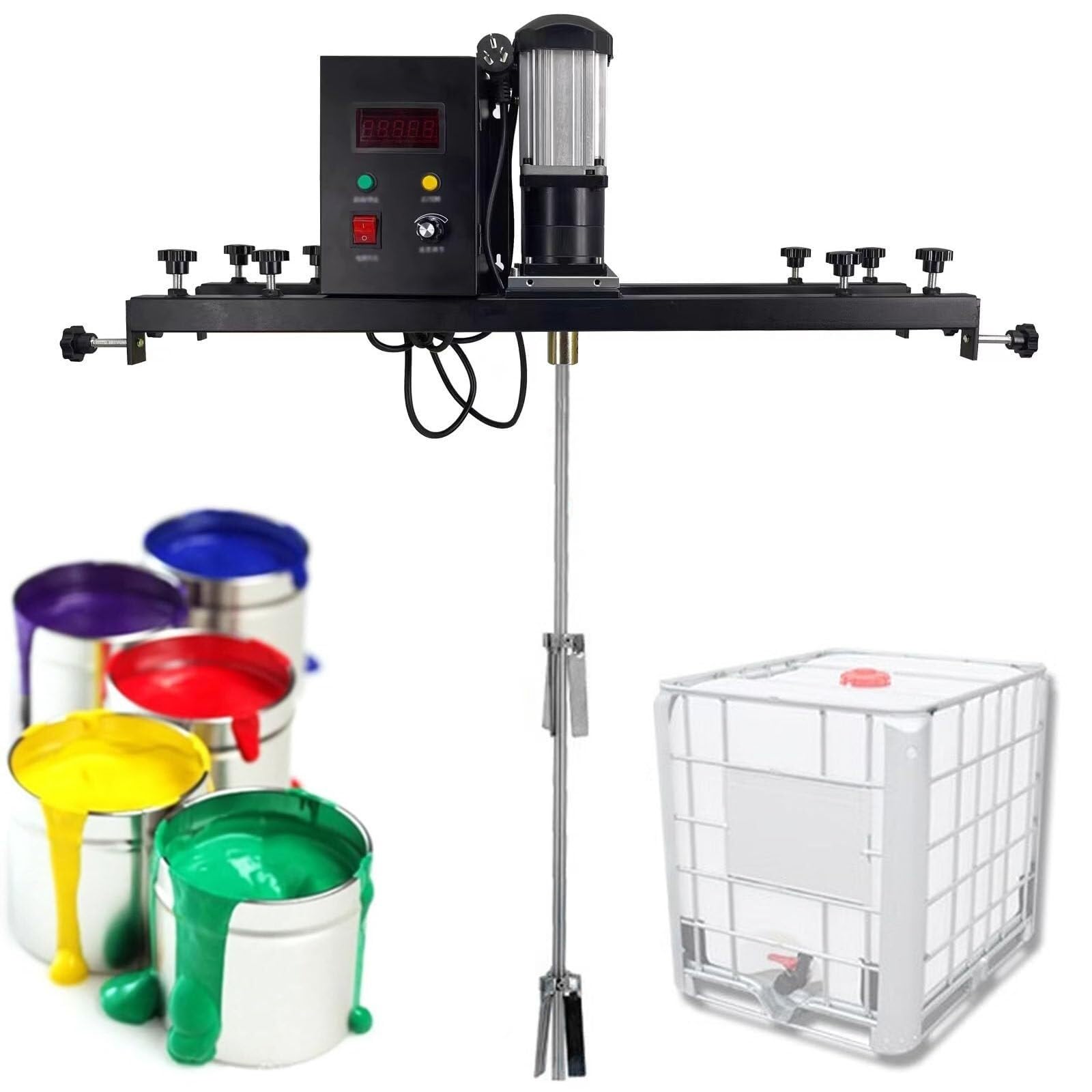 Agitador De Cubeta IBC, Mezclador De Tanque Eléctrico De 2000 W, Agitador De Pintura Comercial De 0-1000 RPM con Alto Torque De 18 NM para Disolvente De Tinta.