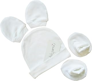Picksparrow Baby Cotton Cap-Booties-Mittens Set(1)/Newborn Essentials Price In India