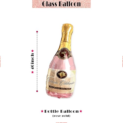 Miniatura 8 de PartyForever Decoraciones de cumpleaños número 50 para mujer, suministros de oro rosa, juego grande que incluye pancarta de Older Wiser Hotter y