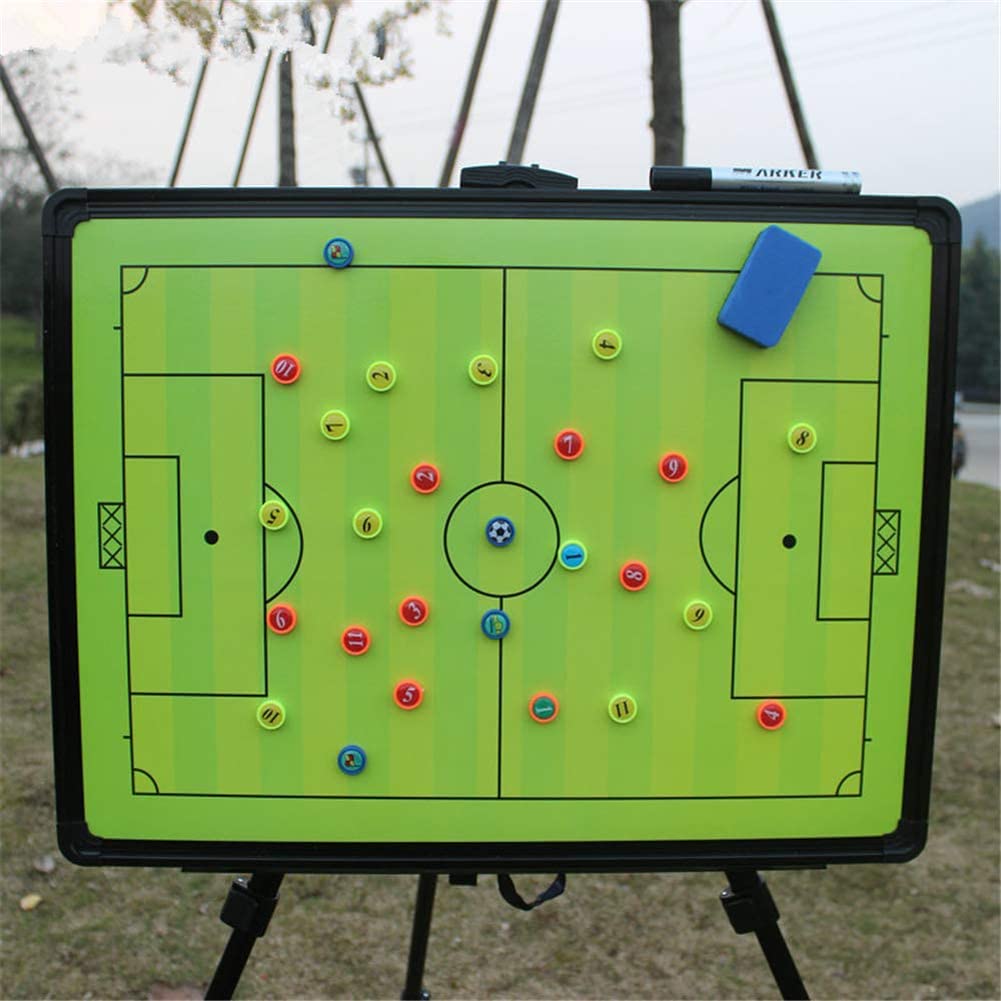 Lavagna da Calcio, Lavagna per Allenatori di Calcio, con treppiede, taccuino Magnetico Portatile per Calcio, Hockey, Tennis, Basket