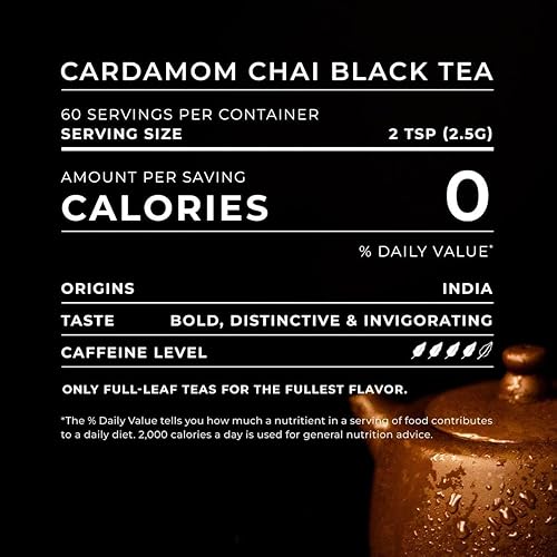 Miniatura 2 de Gya Tea Co Té negro Chai de hoja suelta, té de cardamomo con cafeína, sin calorías, té de cardamomo con cafeína, té de hojas sueltas 100% natural