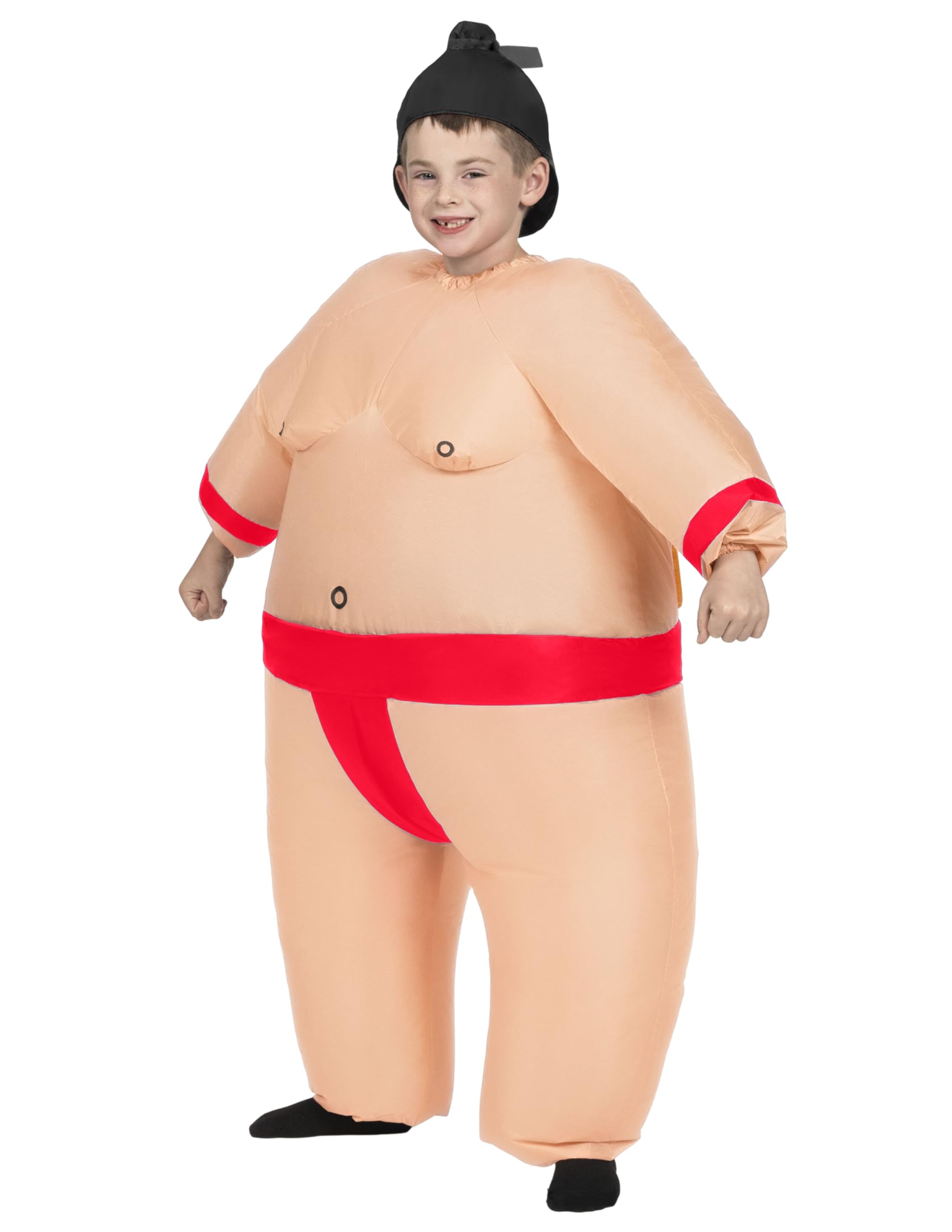 Spooktacular CreationsCostume gonfiabile per bambini, costume da lottatore di sumo a figura intera, costume gonfiabile da lottatore di sumo per bambini, costume da sumo di Halloween con cappello