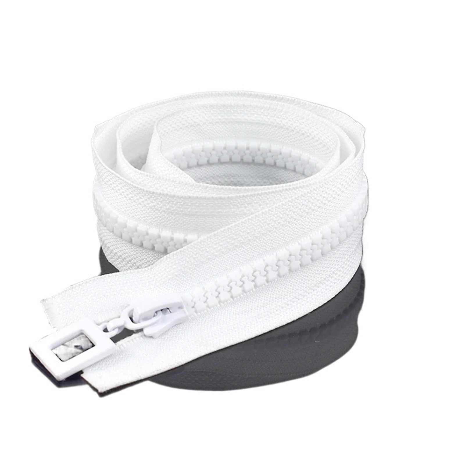8 Gauge Resin Open End Zipper Single Double Slider Multicolor 60-120cm(White,DOUBLESLIDER-120CM-COLOR 01)
