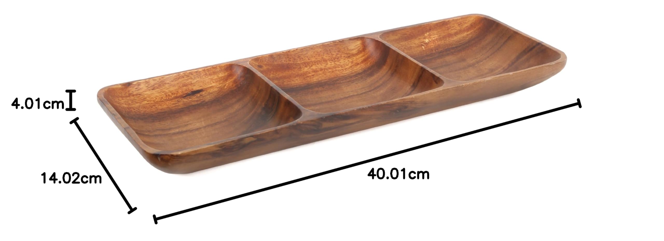 Premier Housewares 1104607 Plat de Service avec 3 Sections en Bois d'Acacia