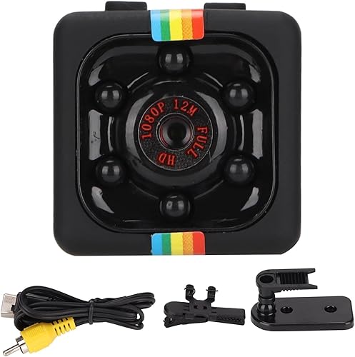 POCREATION Mini cámara de seguridad completa con sensor de movimiento de 140, grabación con ciclo de luz, modo de video con poca luz, para seguridad