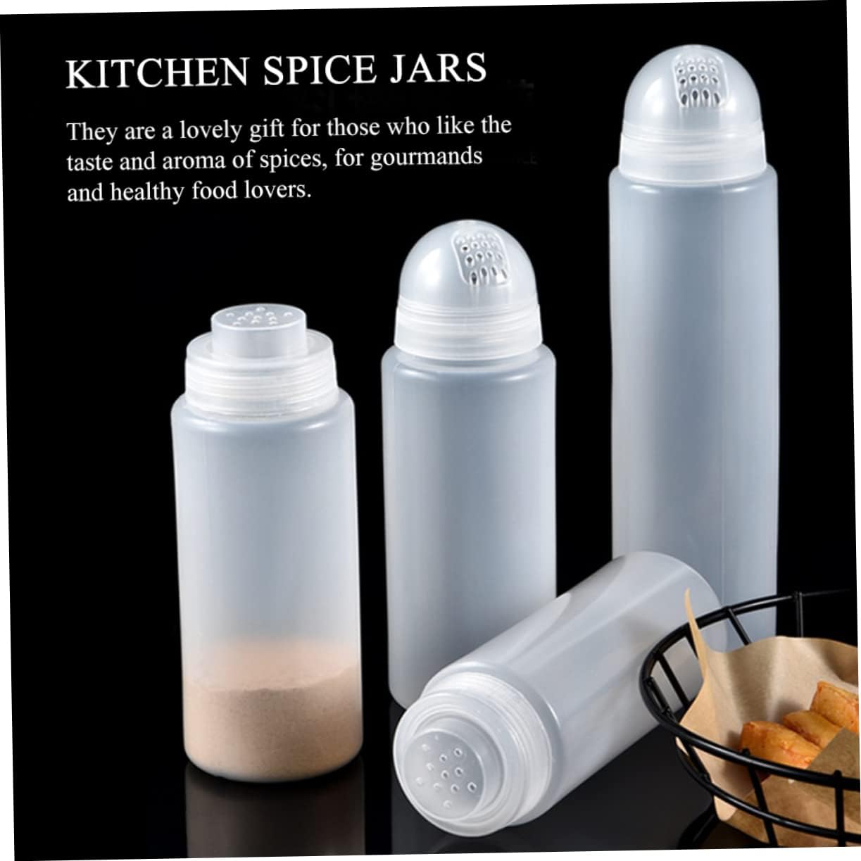 4pcs Plastic Seasoning Bottles for Salt Spice Sugar Kitchen Use image 4